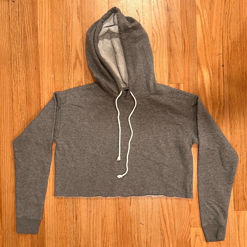 Heather Gray Women's Cropped Hoodie